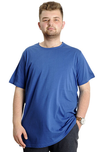 ModeXL Mode Xl Великий розмір Чоловіча футболка з коміром Basic 23035 Індіго