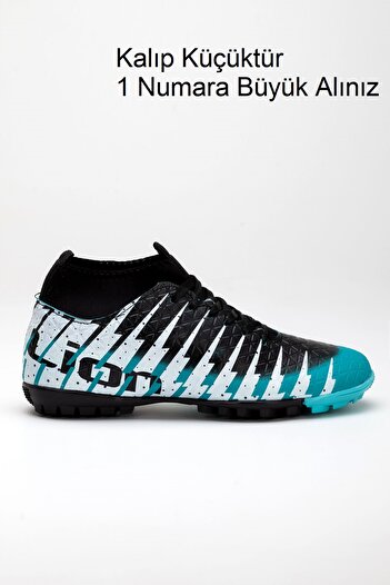 Freemax Unisex Çoraplı Çocuk Halı Saha Futbol Ayakkabısı Fremax.1455 Turkuaz