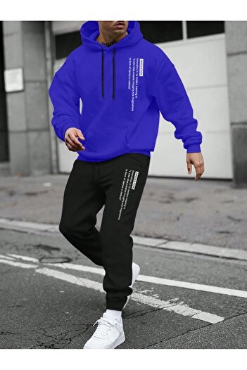MOONBULL Men's Innovation Printed Hooded Tracksuit Set