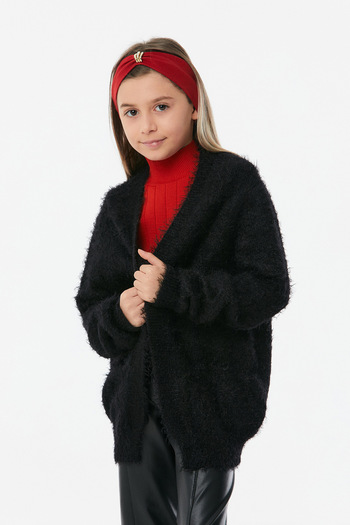 Fulla Moda Bearded Pocketed Girl's Cardigan