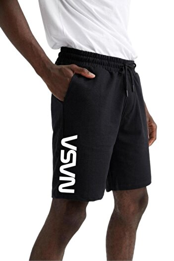 BENROMA NASA PRINTED BLACK MEN'S SHORTS