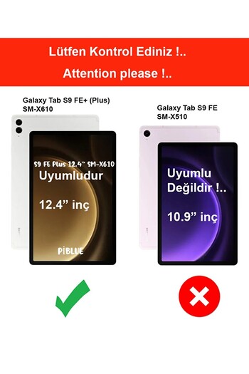piblue سامسونج جالاكسي تاب S10 بلس Sm-x820/s9 Fe Plus 12.4 بوصة Sm-x610 360 حافظة مجموعة من 3