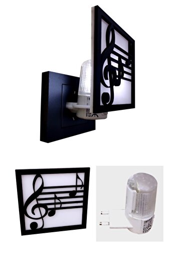 UTKU TASARIM Sol Kablosuz Priz Aplik Modern Led Gece Duvar Lambası Mini Aplik