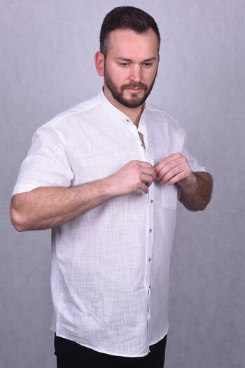 Lider Efes Classic Judge Collar Short Sleeve Men's Shirt - White