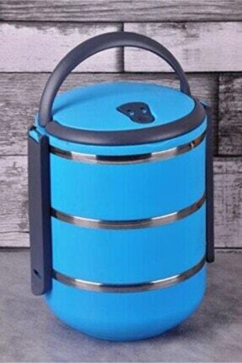 Penguen 3-Layer Leakproof Meal Thermos, Expedition Case and Storage Lid Blue 2.25 Liter