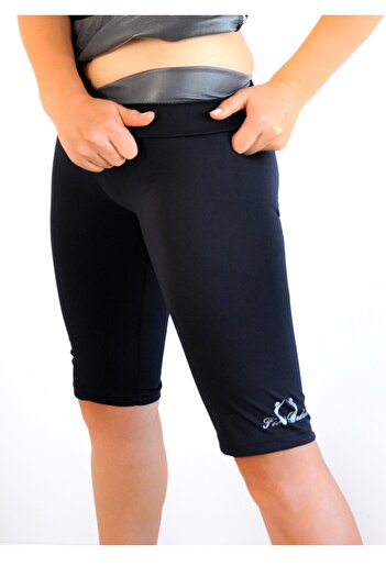 lovebox Polymer Coated Inside Fat Burning High Waist Biker Thermal Shorts Tights