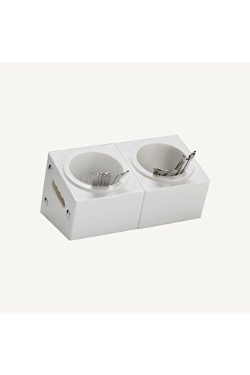 Zicco White Polycarbonate Fork Spoon - Cuvette Container and Spoon Holder Set