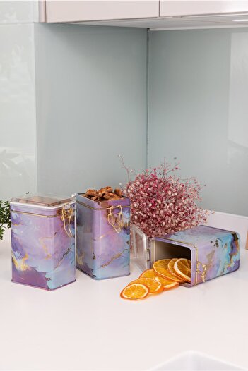 EVLE Efb21f0 Rectangular Lockable Storage Container 75x100x150 Set of 3, Liquid Purple