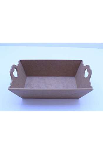 Hobi Evim Raw Wooden Heart Handle Bread Basket