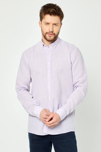 RAVANELLI Ліла Slim Fit довга сорочка з довгими рукавами з льону