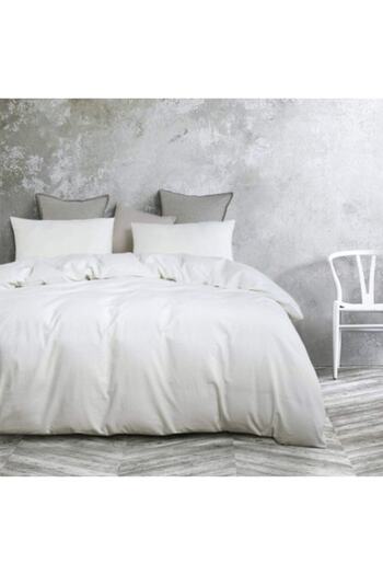 üntaş Life Gold Series Plain White Single White Cotton Bedding Set