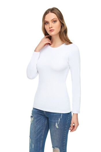 Tutku Elit Women's White Elastane Cotton Long Sleeve Badi Body Pack of 6