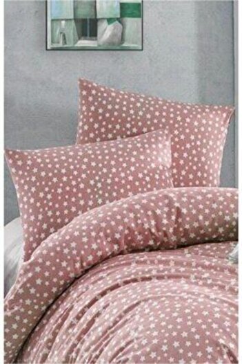 üntaş Life Single Cotton Duvet Cover Set Salmon Star