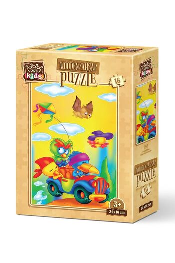 Art Puzzle Art Kids Crazy Kiteers 16 Piece Wooden Puzzle