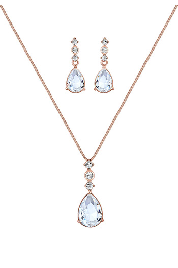 ELLI Schmuckset Tropfen Edel Kristal 925 Ayar Gümüş