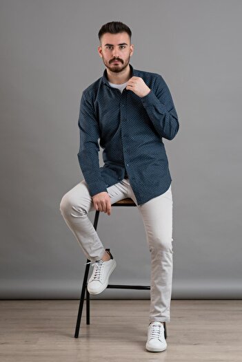 Dorss Візерункова зимова сорочка Slimfit для чоловіків