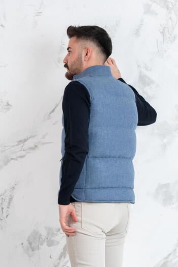 Sır Slimfit Snapback Φουσκωτό Ανδρικό Γιλέκο