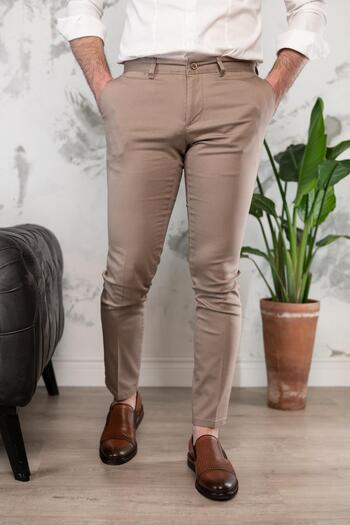 NOTRA Ανδρικό καλοκαιρινό παντελόνι Gabardine Chino Slimfit Skinny Leg