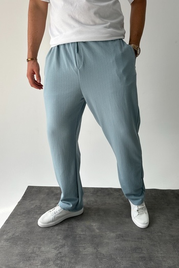 MADZEYMODA Baggy Fit Baggy Fit Men's Blue Corded Jogger
