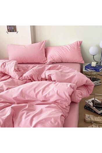 Soft Colours Single Duvet Cover Set with Fitted Sheets