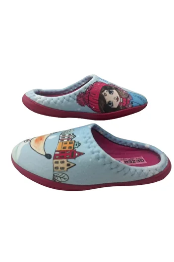 GEZER Girl's Blue Winter Figured Indoor Slippers