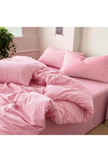 Soft Colours Single Duvet Cover Set with Fitted Sheets