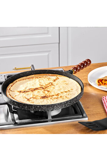 Taç Cast Granite Pancake Pan 36 Cm Black