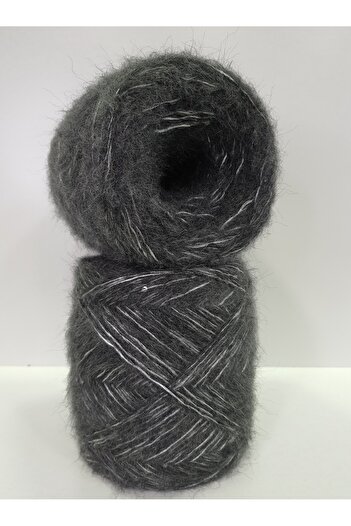 İPLİKOUTLET Transparent Sequin Design on Anthracite Silver String 500 Grams