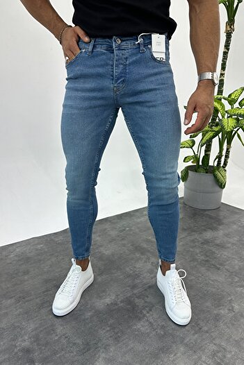 MADZEYMODA Ανδρικό τζιν παντελόνι σε λεπτή εφαρμογή