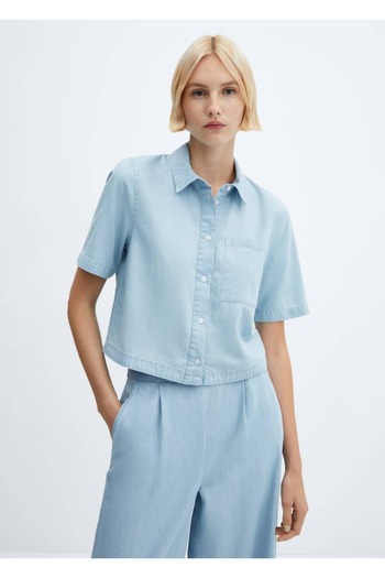 MANGO Woman Cămașă de buzunar din denim
