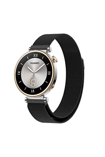 Fibaks Huawei Watch GT4 41mm Compatible Metal Straw Braid Magneted Milano Loop Cord