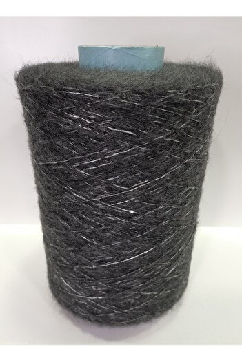 İPLİKOUTLET Transparent Sequin Design on Anthracite Silver String 500 Grams