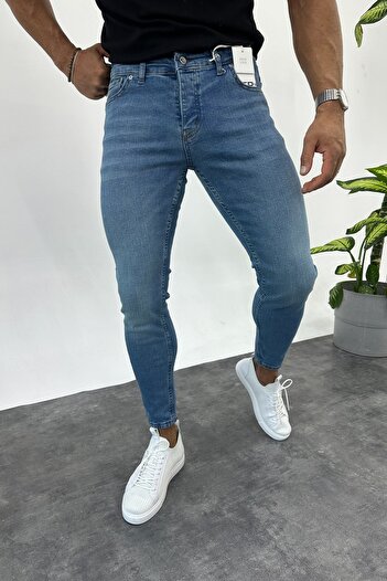 MADZEYMODA Ανδρικό τζιν παντελόνι σε λεπτή εφαρμογή