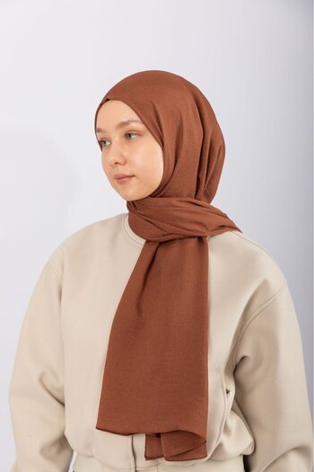 hijabchi Φυσικό Σάλι Κρεπ - Γαλακτόκαφ