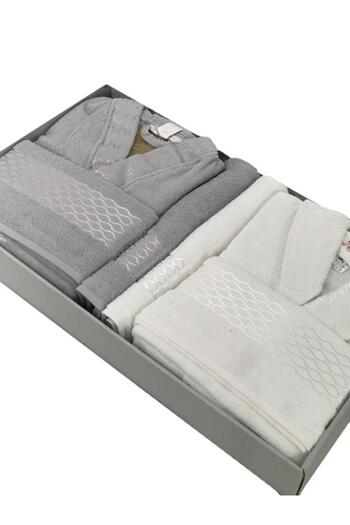 Özdilek Elissa Family Set Bathrobe Set Double Bathrobe