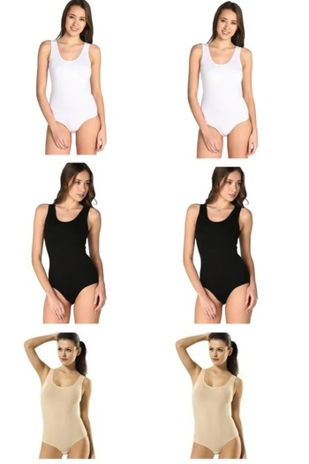 Tutku Women's Black 3-Pack Thick Strap Lycra Hooked Snaps