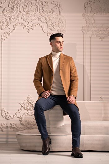 Sır Slimfit Erkek Kaşe Kaban