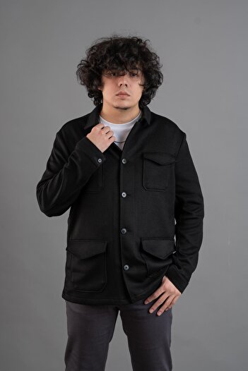 Sır Ανδρικό πλεκτό μπουφάν με τσέπες Regular Fit Winter Unlined