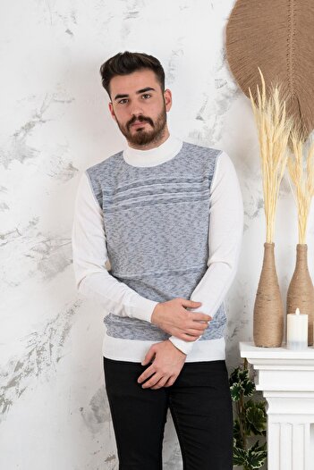 nehir by ahmet fulker Nehir By Faruk Ülker Regular Fit чоловічий трикотажний светр з малюнком у вигляді половини риби