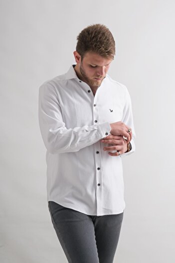 Dorss Slimfit Бавовняна з гарнітурою Зимова Товста Тканина Чоловіча Сорочка