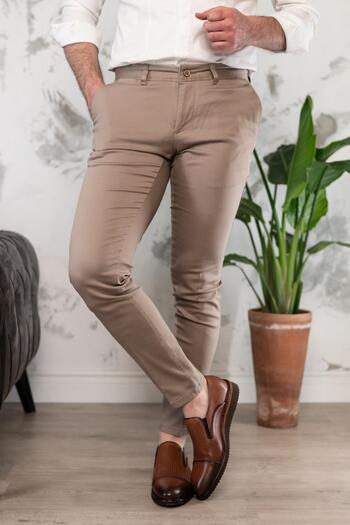 NOTRA Ανδρικό καλοκαιρινό παντελόνι Gabardine Chino Slimfit Skinny Leg