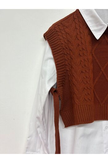 modasusev Side Tie Knitted Sweater