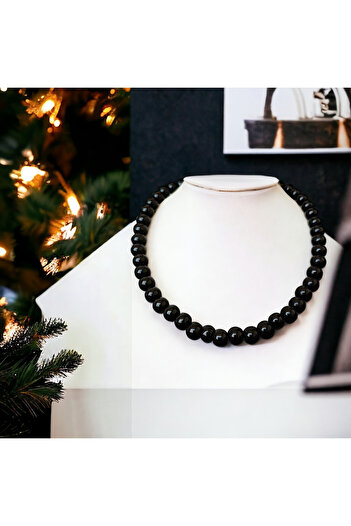MinimalistTasarım Siyah Oniks Choker Kolye, Siyah Choker Kolye, Siyah Inci Kolye, Doğal Taş Oniks Kolye
