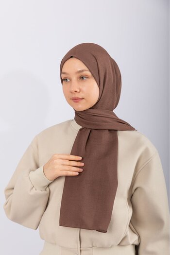 hijabchi Natural Crepe Shawl - Tan