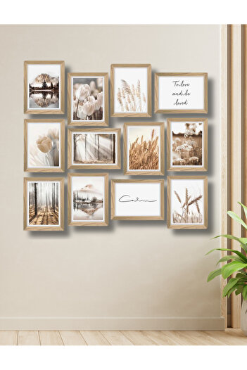 NT Handmade 12 bucăți cadru din lemn aspect To Love Decor de perete pentru living dormitor 15x20 set de pictură