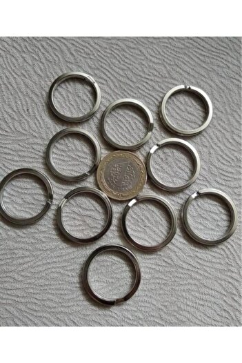 Beilys BEİLYS 100 Pieces 28 Mm Flat Keychain Ring
