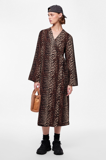 PIECES PCMELLISA LS WRAP MIDI DRESS