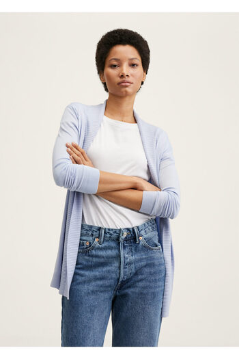 MANGO Woman Women's Sky blue Cardigan