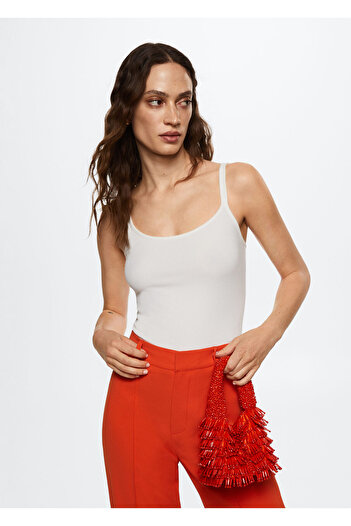 MANGO Woman Σπασμένο λευκό γυναικείο μπουστάκι37050470