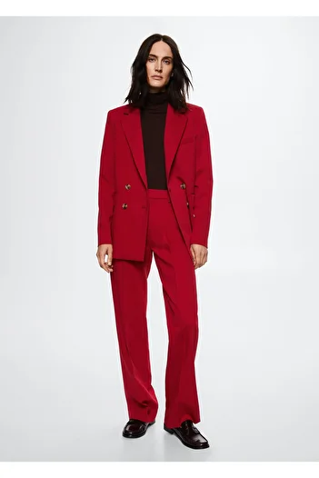 MANGO Woman Red Women's Adult Trousers 37084377
